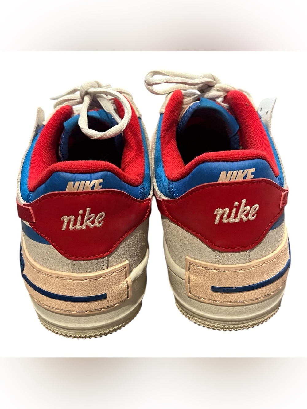 Nike Womens Air Force 1 Shadow 'Sail Royal Red' - Picture 4 of 8